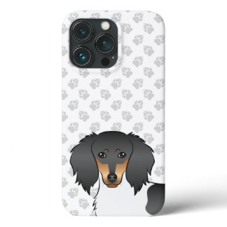 Black And Tan Piebald Long Hair Dachshund &amp; Paws iPhone 13 Pro Case