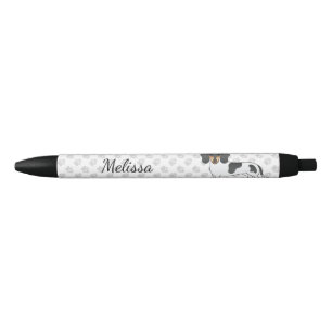 Black And Tan Piebald Short Hair Dachshund & Name Pen