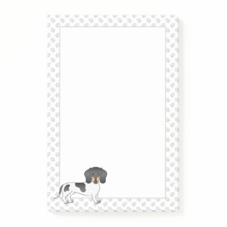 Black And Tan Piebald Short Hair Dachshund &amp; Paws Post-it Notes