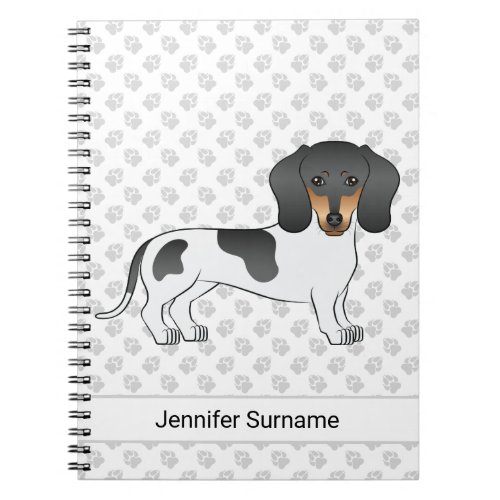 Black And Tan Piebald Short Hair Dachshund  Text Notebook