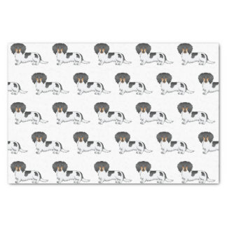 Black And Tan Pied Long Hair Dachshund Pattern Tissue Paper