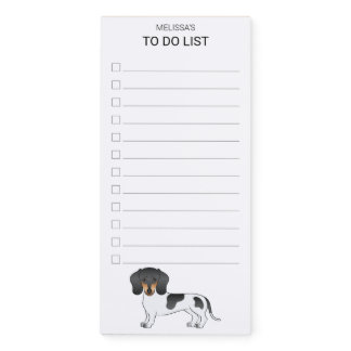 Black And Tan Pied Short Hair Dachshund To Do List Magnetic Notepad