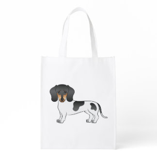 Black And Tan Pied Smooth Hair Dachshund Cute Dog Grocery Bag