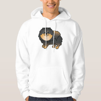 Black And Tan Pomeranian Cute Cartoon Dog Hoodie