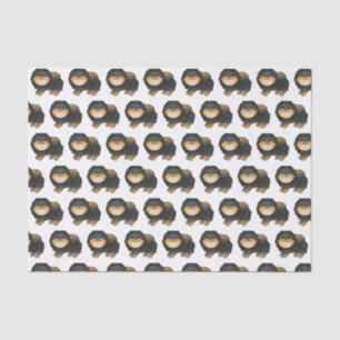 Black And Tan Pomeranian Cute Cartoon Dog Pattern Tissue Paper
