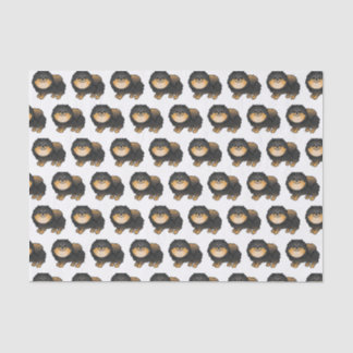Black And Tan Pomeranian Cute Cartoon Dog Pattern Tissue Paper