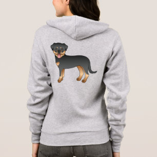 Black And Tan Rottweiler Cute Cartoon Dog Hoodie