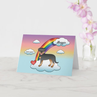 Black And Tan Rottweiler Dog Rainbow Memorial Card