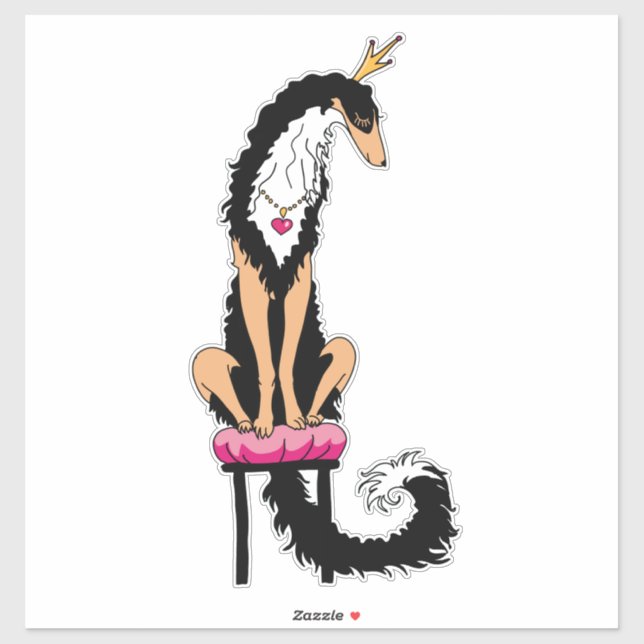 Black and Tan Royal Borzoi Die Cut Vinyl Sticker (Sheet)