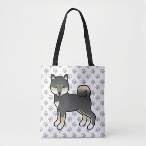 Black And Tan Shiba Inu Cartoon Dog  Paws Tote Bag