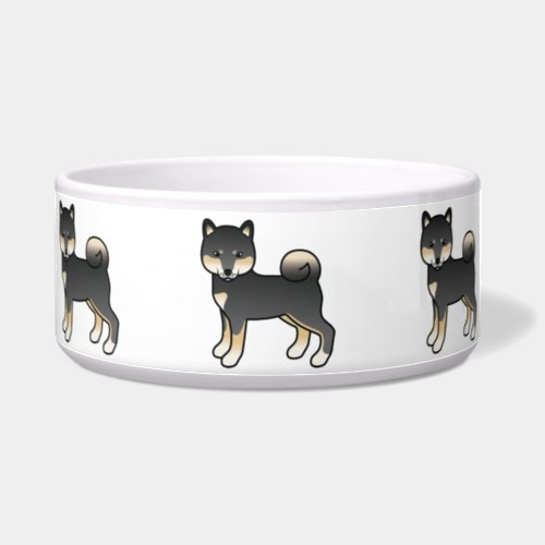 Black And Tan Shiba Inu Cute Cartoon Dog Bowl