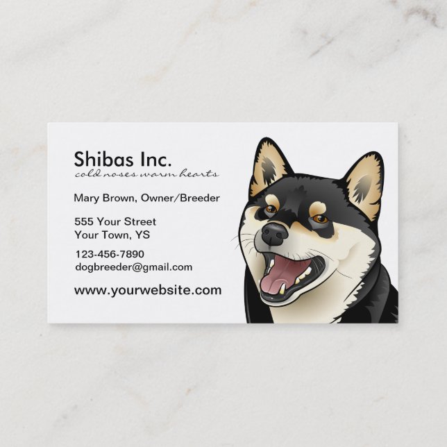 Black and Tan Shiba Inu Dog Customizable card (Back)