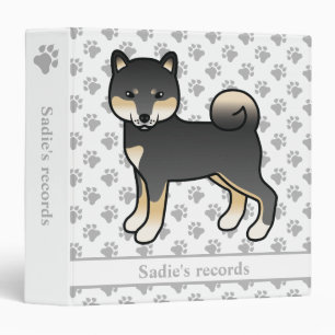Black And Tan Shiba Inu Dog & Pet Records Text 3 Ring Binder