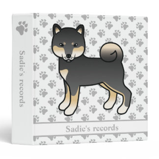 Black And Tan Shiba Inu Dog &amp; Pet Records Text 3 Ring Binder