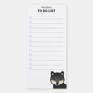 Black And Tan Shiba Inu Dog To Do List & Name Magnetic Notepad