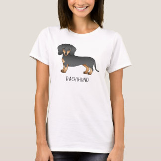 Black And Tan Short Coat Dachshund Cute Dog &amp; Text T-Shirt