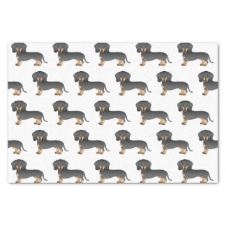 Black And Tan Short Coat Dachshund Dog Pattern Tissue Paper