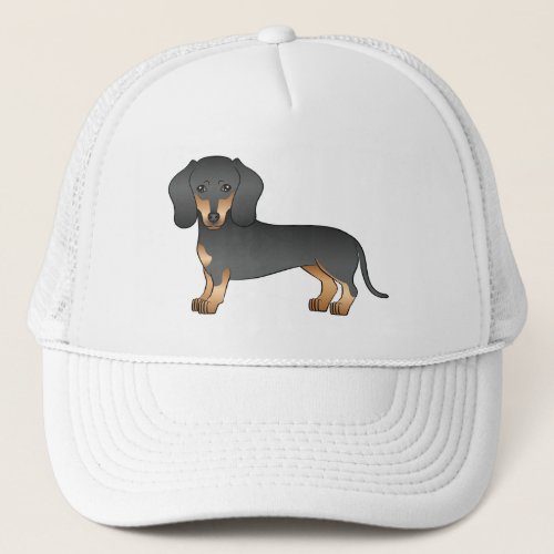 Black And Tan Short Hair Dachshund Cartoon Dog Trucker Hat