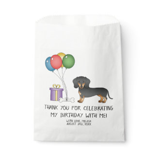 Black And Tan Short Hair Dachshund Dog - Birthday Favor Bag