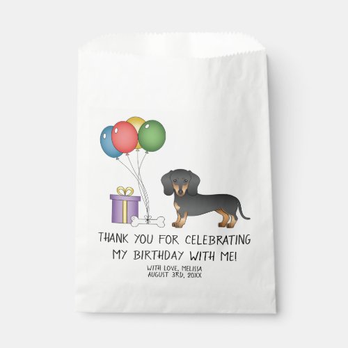 Black And Tan Short Hair Dachshund Dog _ Birthday Favor Bag