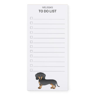 Black And Tan Short Hair Dachshund Dog To Do List Magnetic Notepad