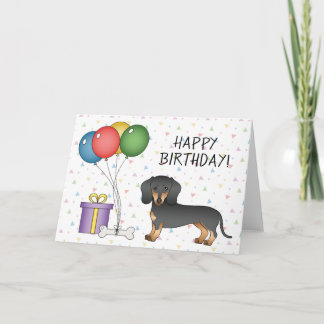 Black And Tan Short Hair Dachshund Happy Birthday Card