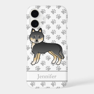 Black And Tan Siberian Husky Cartoon Dog & Name iPhone 17 Case