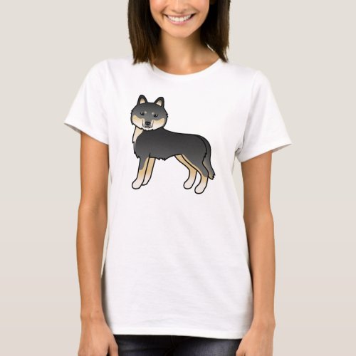 Black And Tan Siberian Husky Cute Cartoon Dog T_Shirt