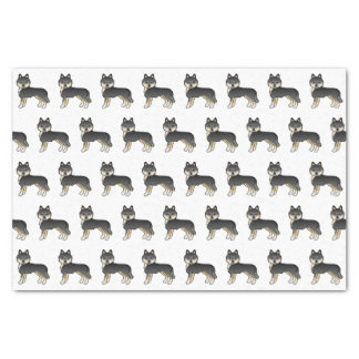 Black And Tan Siberian Husky Cute Dog Pattern Tissue Paper