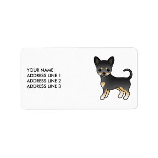 Black And Tan Smooth Coat Chihuahua Cute Dog Label