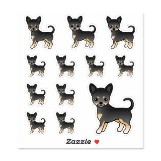 Black And Tan Smooth Coat Chihuahua Cute Dogs Sticker