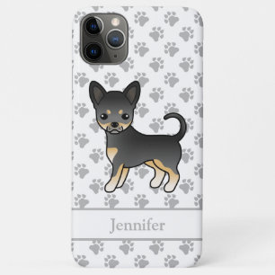 Black And Tan Smooth Coat Chihuahua Dog & Name iPhone 11 Pro Max Case
