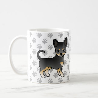 Black And Tan Smooth Coat Chihuahua Dog &amp; Paws Coffee Mug