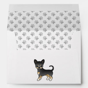 Black And Tan Smooth Coat Chihuahua Dog & Paws Envelope