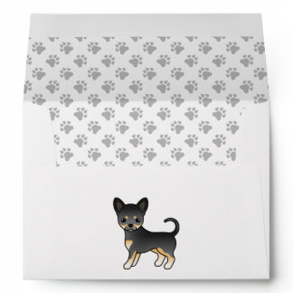 Black And Tan Smooth Coat Chihuahua Dog &amp; Paws Envelope