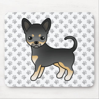 Black And Tan Smooth Coat Chihuahua Dog &amp; Paws Mouse Pad