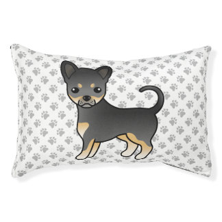 Black And Tan Smooth Coat Chihuahua Dog &amp; Paws Pet Bed