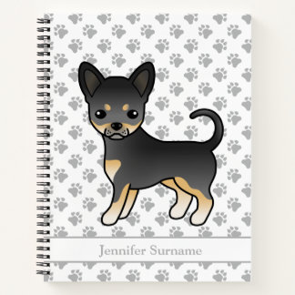 Black And Tan Smooth Coat Chihuahua Dog &amp; Text Notebook
