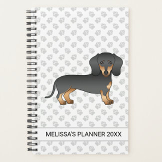 Black And Tan Smooth Coat Dachshund Dog &amp; Text Planner