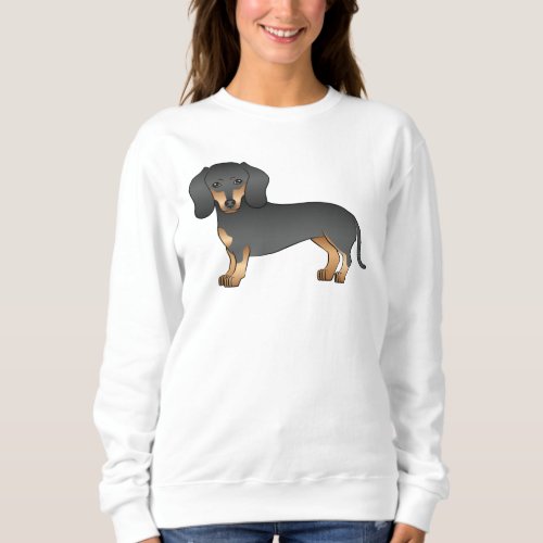 Black And Tan Smooth Hair Dachshund Cartoon Dog Sweatshirt