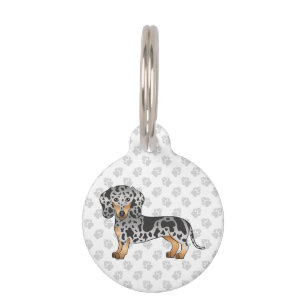 Black And Tan Smooth Hair Dachshund Cute Dog Pet I Pet ID Tag