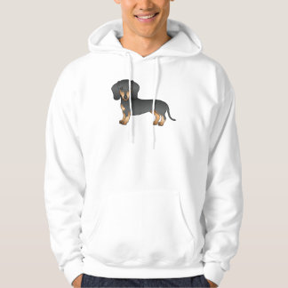 Black And Tan Smooth Hair Dachshund Dog Drawing Hoodie