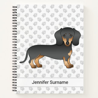 Black And Tan Smooth Hair Dachshund Dog &amp; Text Notebook