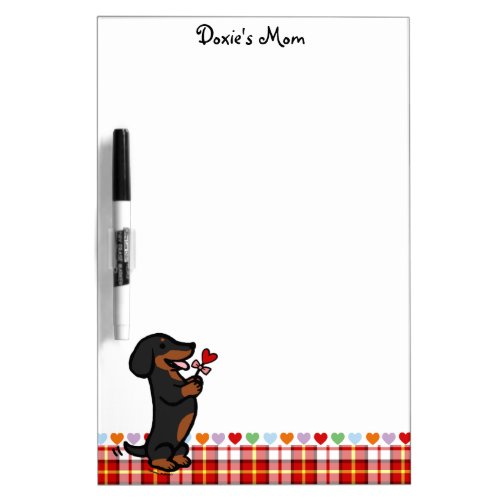 Black and Tan Smooth Haired Dachshund Dry Erase Board