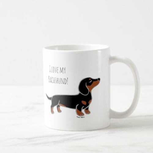 Black and Tan Smooth Posing Dachshund Coffee Mug