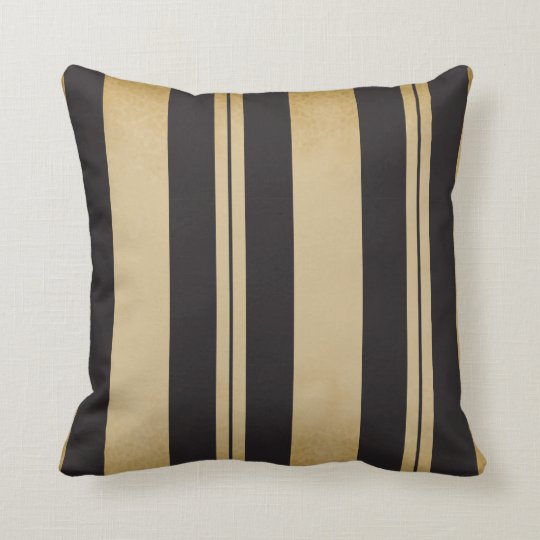 Black and Tan Stripe Throw Pillow
