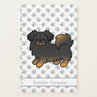 Black And Tan Tibetan Spaniel Cartoon Dog &amp; Text Planner