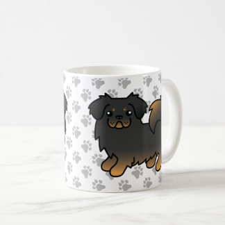 Black And Tan Tibetan Spaniel Cute Cartoon Dog Coffee Mug