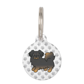 Black And Tan Tibetan Spaniel Dog &amp; Pet's Info Pet ID Tag