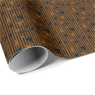 Black and Tan Triangles Wrapping Paper